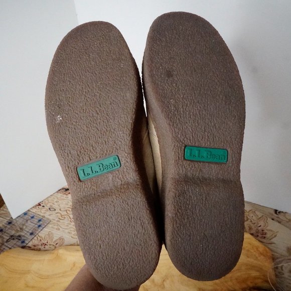 LL Bean Lace Up Mule slide clog Tan Suede leather - Picture 2 of 6